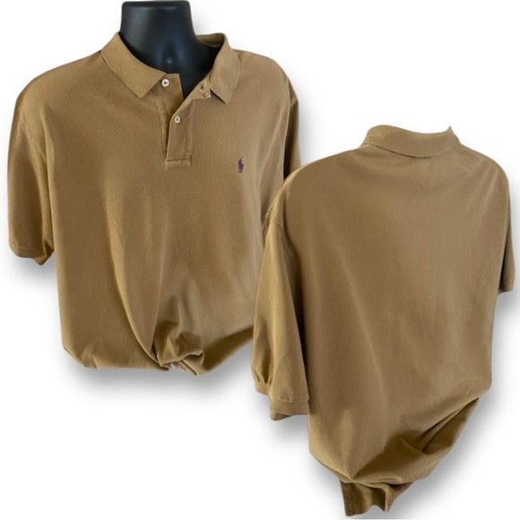 POLO Ralph Lauren Big & Tall Pique Polo Dark Tan with Pony Logo Normcore Si… - Picture 9 of 13